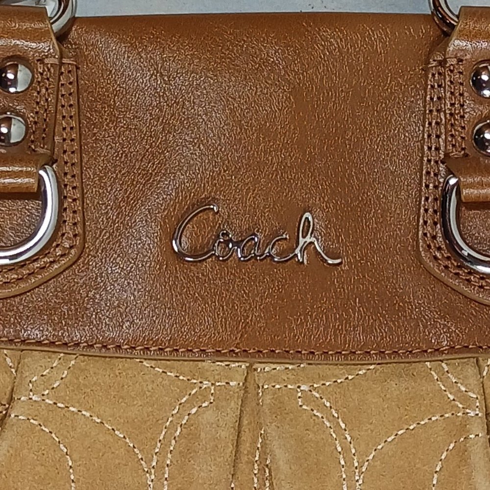 Coach Ashley Stitch Suede Convertible Satchel New With Tags!